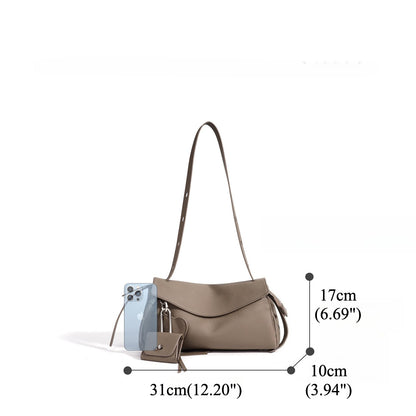 Mellow Pebbled Genuine Leather Flap Clutch Bag with Coin Pouch