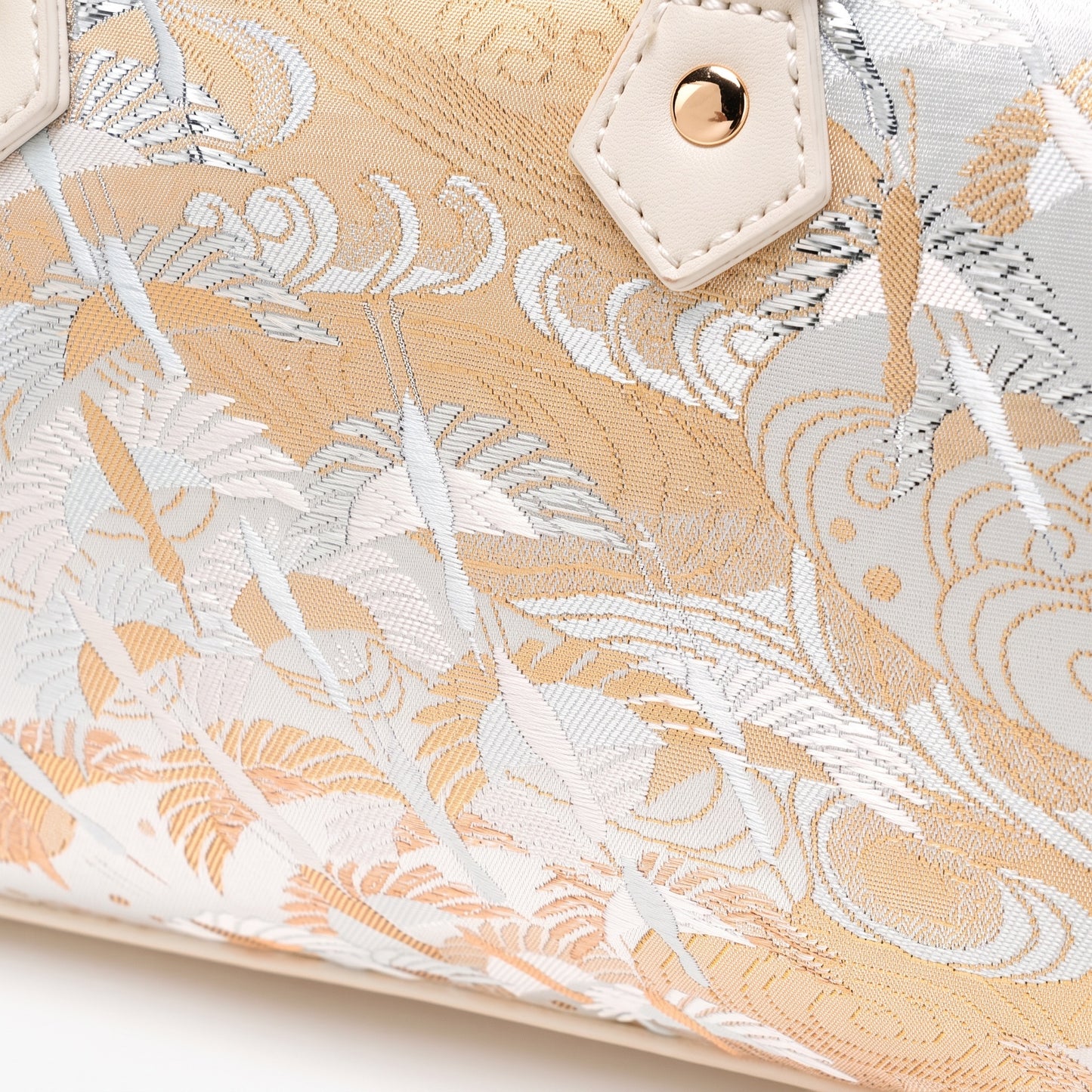 Delicate Crane Vegan Eco‑Leather Barrel Clutch Bag with Playful Charm