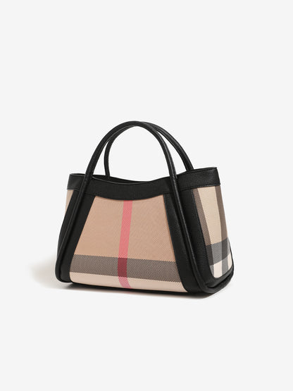 Classic Plaid Vegan Eco-Leather Tote Clutch Bag