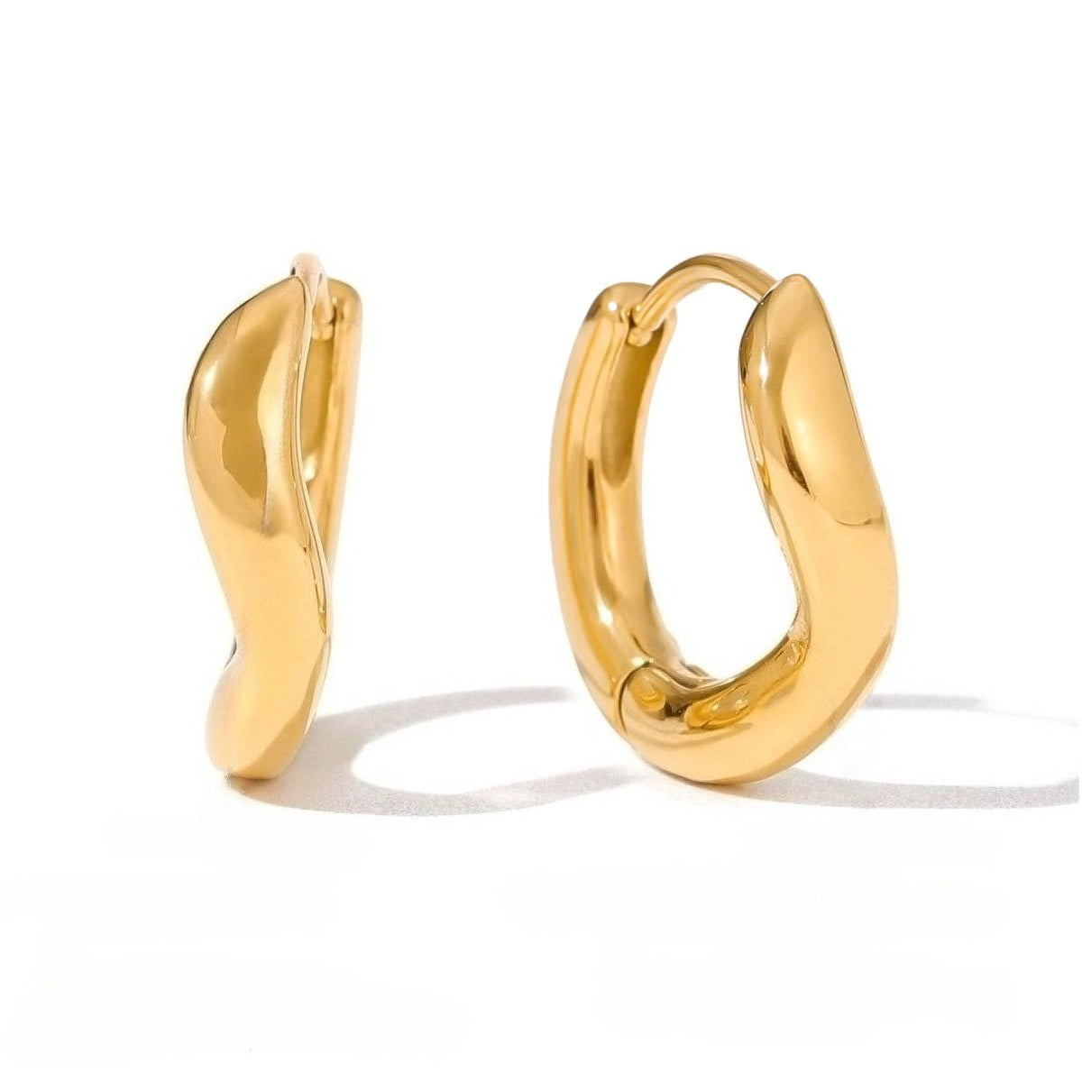 Modern Luxury Organic Wave Liquid Hoop Earrings