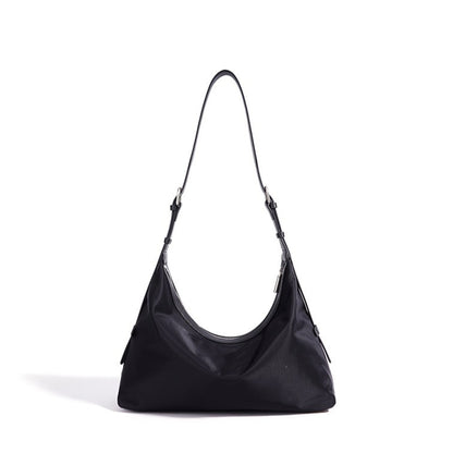 Slouchy Crescent Nylon Hobo Clutch Bag