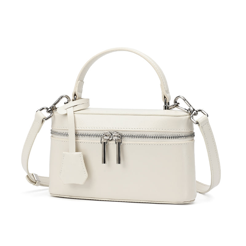 Bolso clutch cuadrado minimalista de cuero genuino