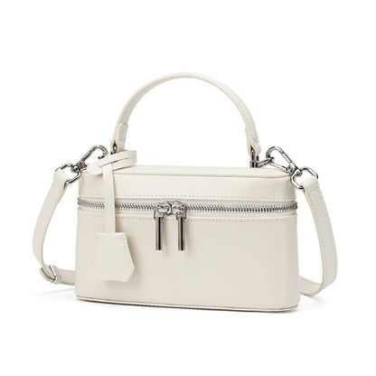 Bolso clutch cuadrado minimalista de cuero genuino