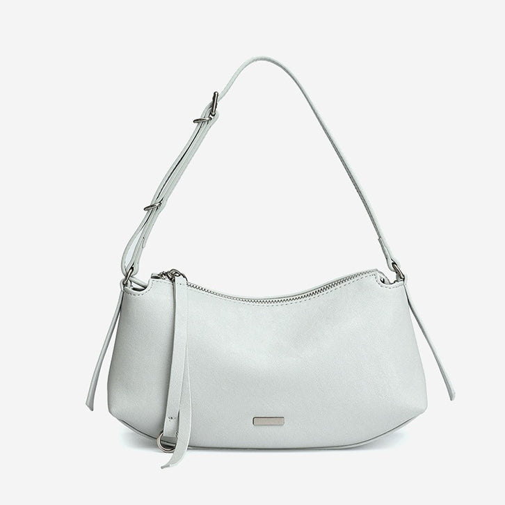 Elegant Genuine Leather Crescent Clutch Bag
