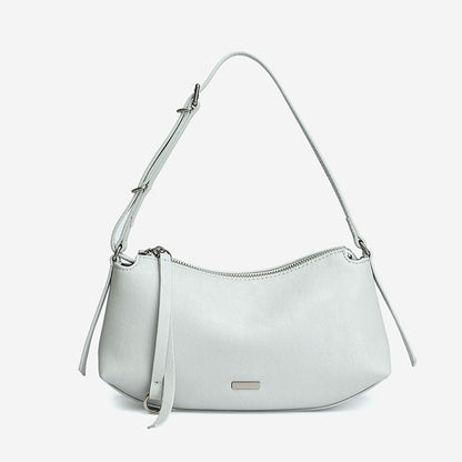 Elegant Genuine Leather Crescent Clutch Bag