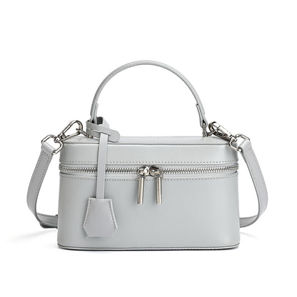 Bolso clutch cuadrado minimalista de cuero genuino