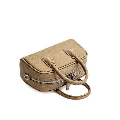 Mini borsa Boston pochette imbottita in vera pelle martellata