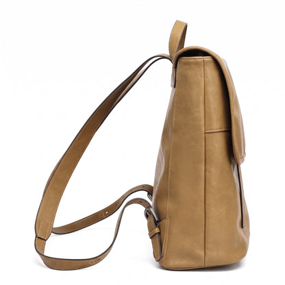 Vintage Casual Genuine Leather Flap Backpack