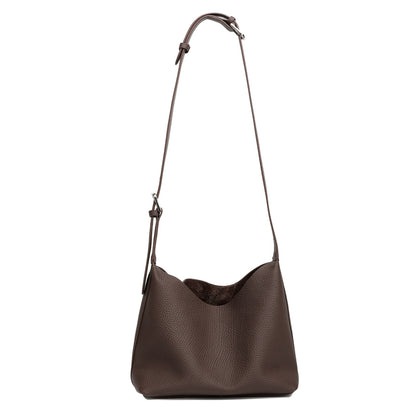Borsa hobo a secchiello versatile in vera pelle con tracolla regolabile