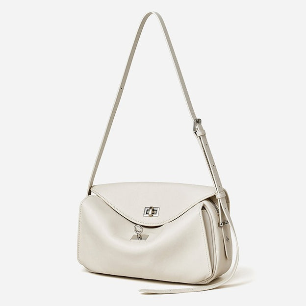 Silky Matte Genuine Leather Envelope Flap Clutch Bag