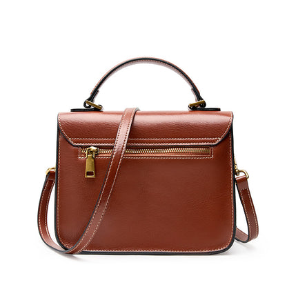 Borsa a tracolla postina da donna in vera pelle, elegante