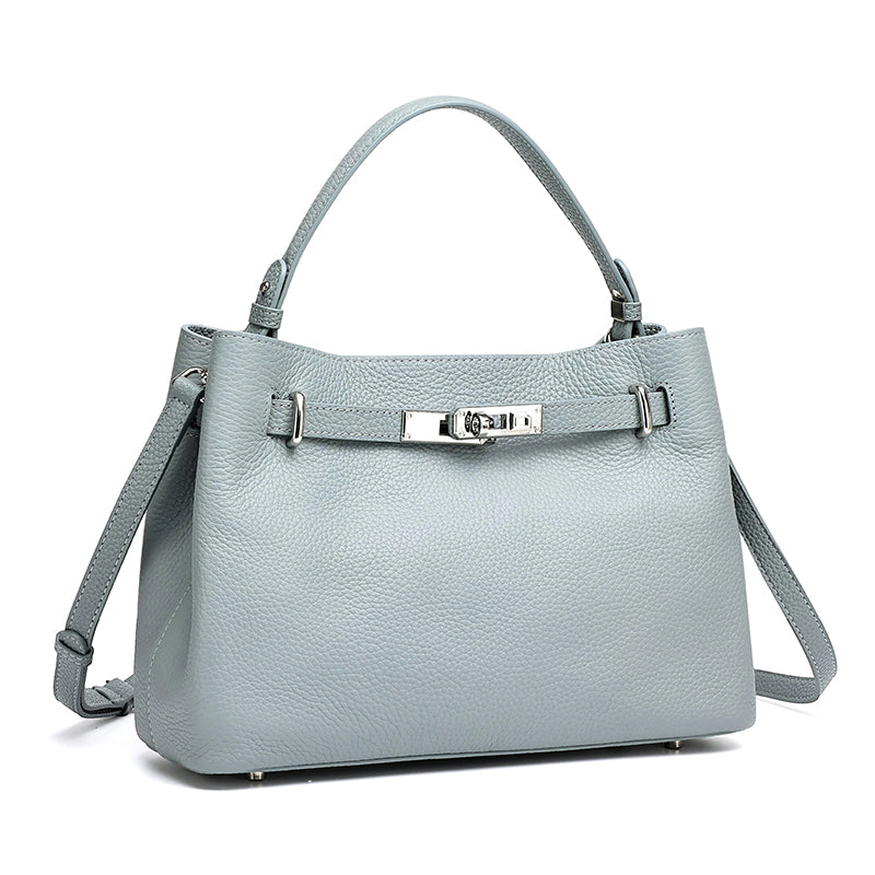 Sleek Genuine Leather Satchel Clutch Bag