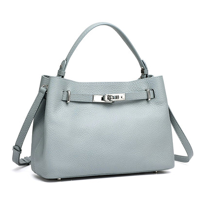 Sleek Genuine Leather Satchel Clutch Bag