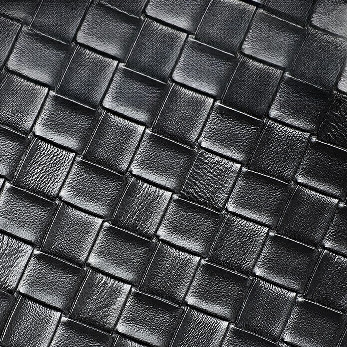 Minimalist Woven Genuine Leather Spacious Tote Clutch Bag