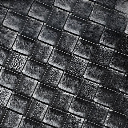 Minimalist Woven Genuine Leather Spacious Tote Clutch Bag