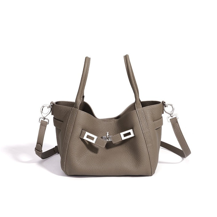 Casual Genuine Leather Mini Bucket Clutch Bag