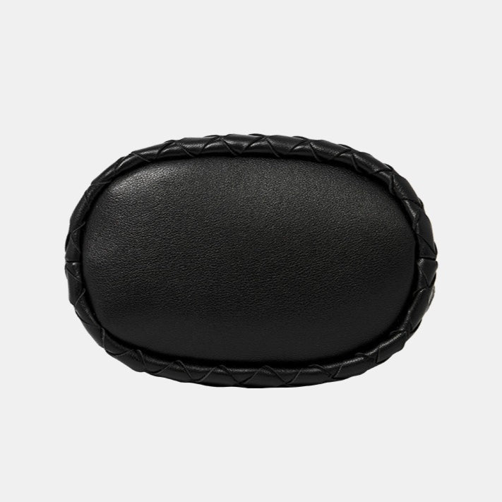 Handgefertigte gewebte Premium-weiche Echtleder-Schafsfell-Umhänge-Bucket Bag