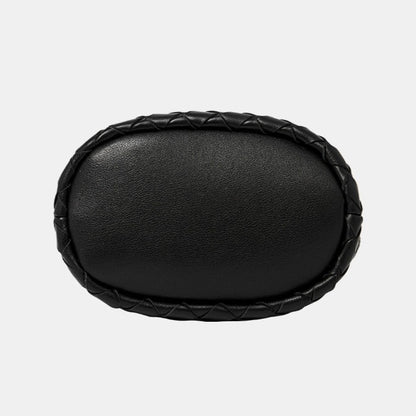 Handgefertigte gewebte Premium-weiche Echtleder-Schafsfell-Umhänge-Bucket Bag