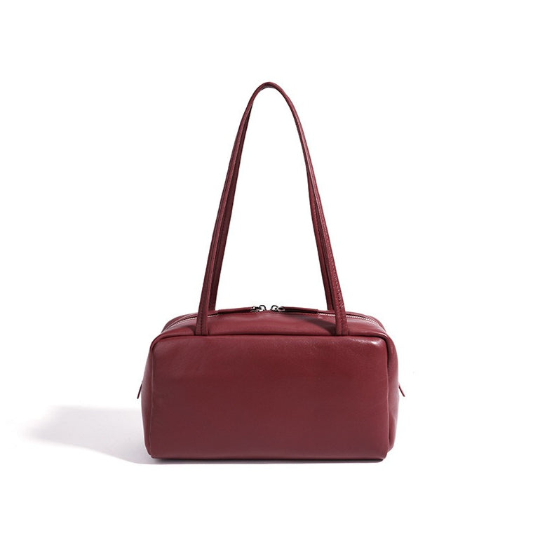 Minimalist Genuine Sheepskin Bowling Clutch Bag