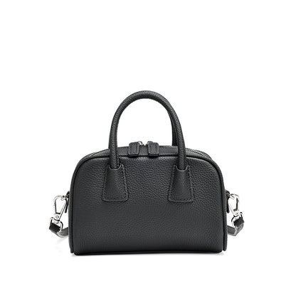Mini borsa Boston pochette imbottita in vera pelle martellata