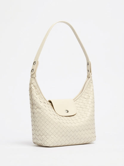Elegant Woven Genuine Leather Hobo Clutch Bag
