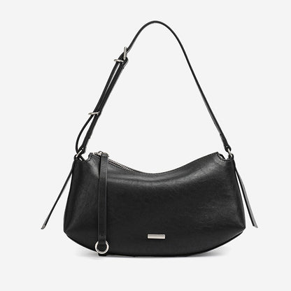 Elegant Genuine Leather Crescent Clutch Bag