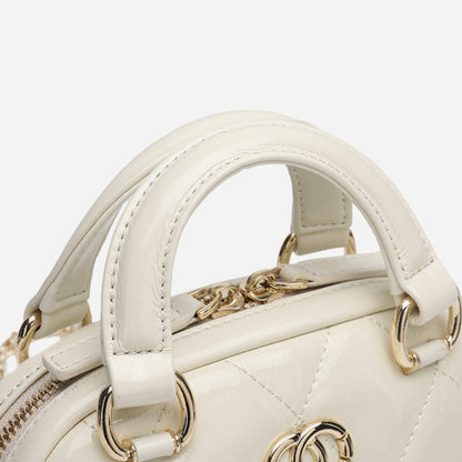 Exquisite Glossy Genuine Leather Quilted Chain Clutch Bag