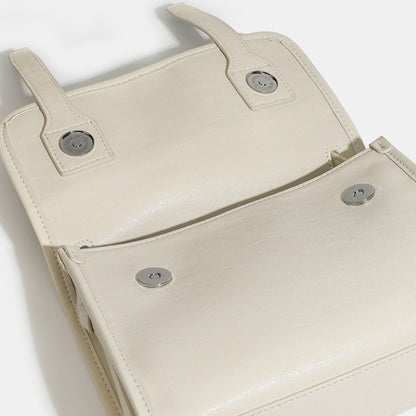 Minimalist Texture Flap Genuine Leather Shoulder Messenger Bag