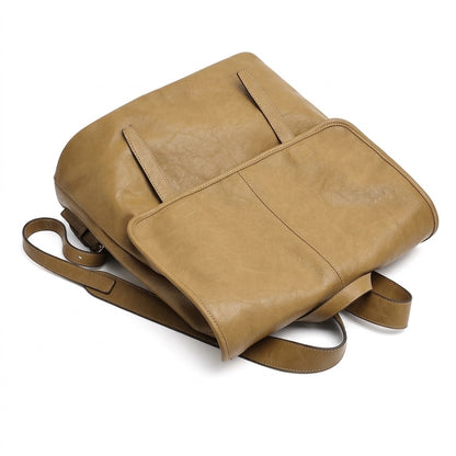 Vintage Casual Genuine Leather Flap Backpack