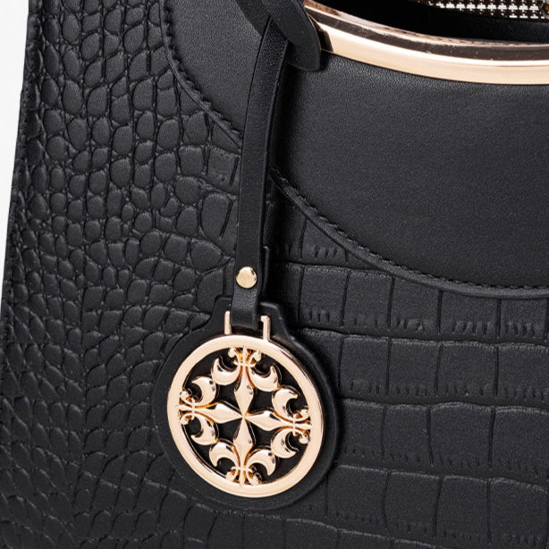 Classic Crocodile Pattern Vegan Eco-Leather Clutch Bag