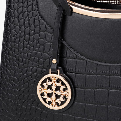 Classic Crocodile Pattern Vegan Eco-Leather Clutch Bag