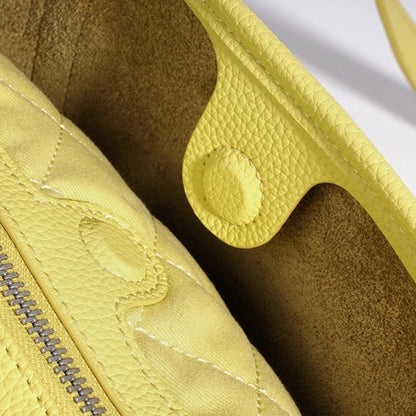Vibrant Genuine Leather Large Capacity Half-Moon Clutch Bag