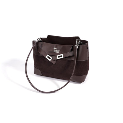 Slouchy Suede Genuine Leather Clutch Bag
