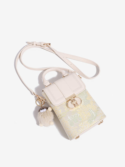 Elegant Oriental Garden Vegan Eco-Leather Mini Clutch Phone Bag