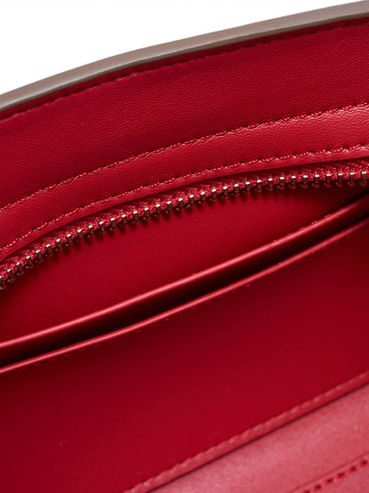 Graceful Genuine Leather Baguette Clutch Bag
