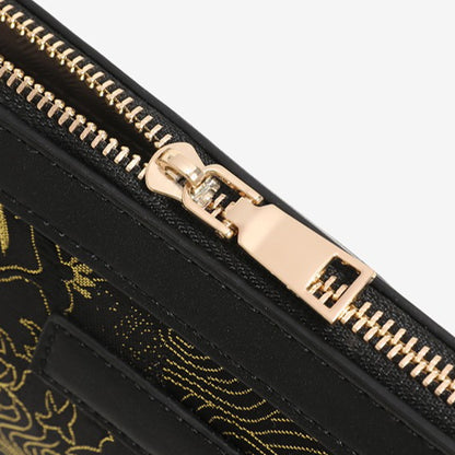 Opulent Crane Pattern Vegan Eco-Leather Clutch Bag