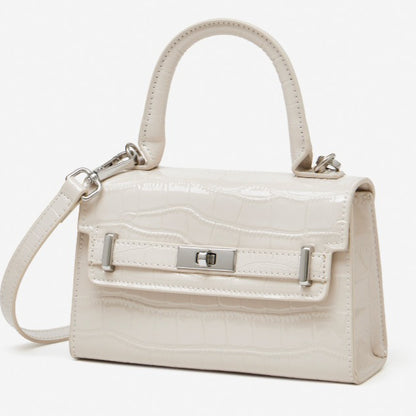 Minimalist Crocodile Pattern Handheld Genuine Leather Crossbody Bag