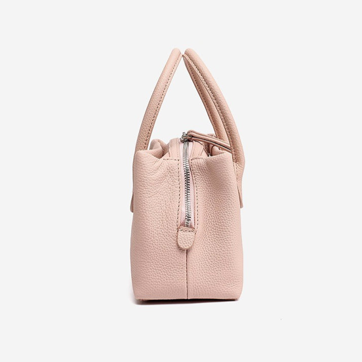 Antique Pebbled Genuine Leather Mini Tote Clutch Bag