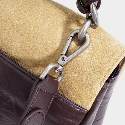 Elegant Genuine Leather Flap Messenger Clutch Bag