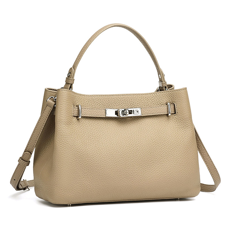 Sleek Genuine Leather Satchel Clutch Bag