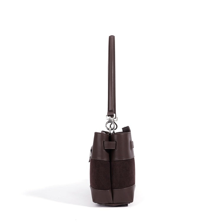 Slouchy Suede Genuine Leather Clutch Bag