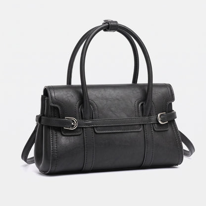 Sleek Genuine Leather Flap Satchel Clutch Bag