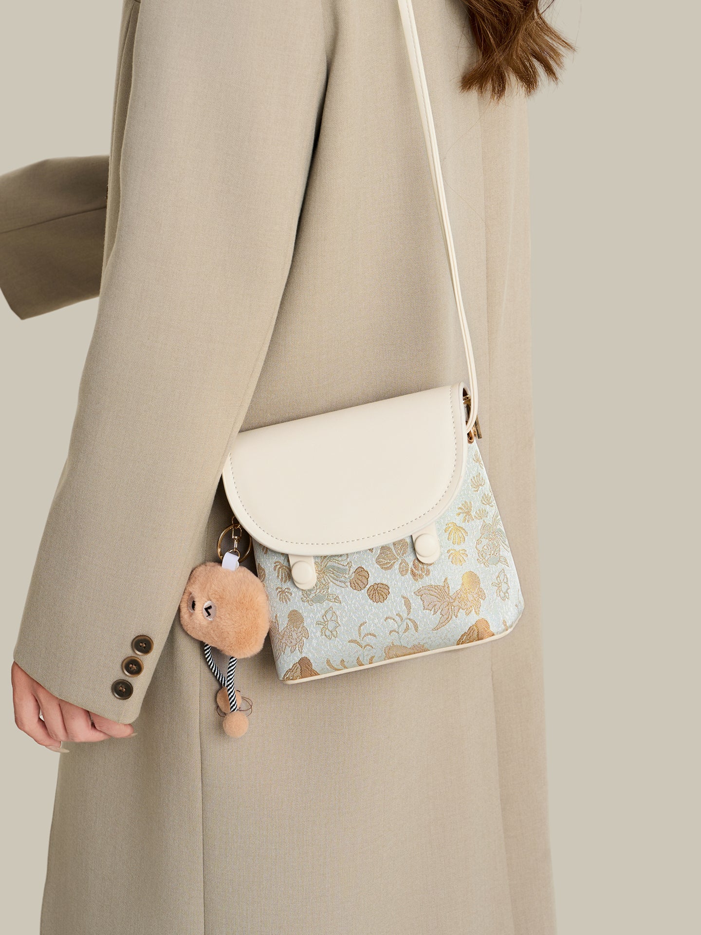 Exquisite Embroidered Vegan Eco-Leather Compact Flap Clutch Bag