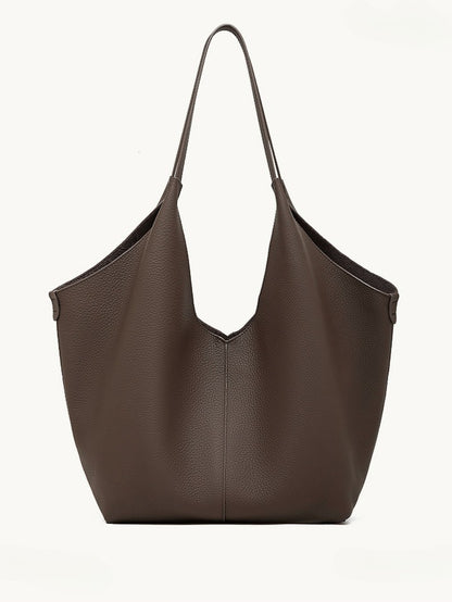 حقيبة إيثيرال في-كات جلد طبيعي | حقيبة هوبو بسيطة من جلد الحصى