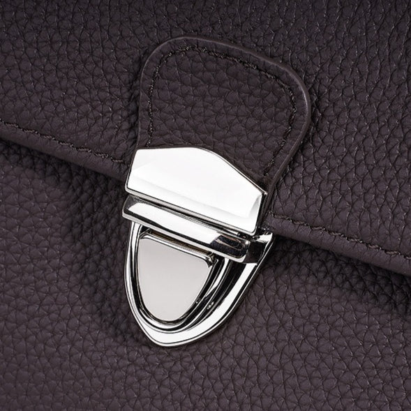 Quiet Luxe Pebbled Genuine Leather Winged Flap Tote Clutch Bag