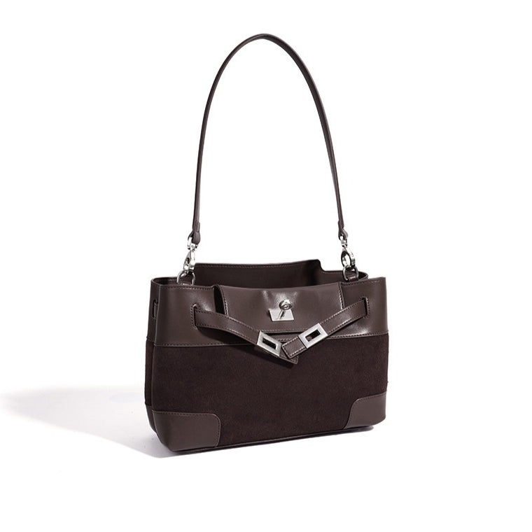 Slouchy Suede Genuine Leather Clutch Bag