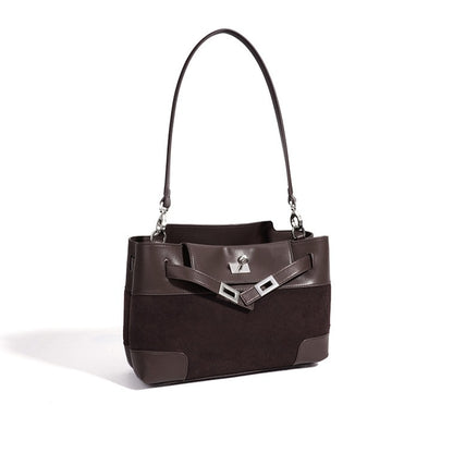 Slouchy Suede Genuine Leather Clutch Bag