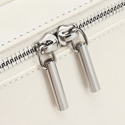 Bolso clutch cuadrado minimalista de cuero genuino