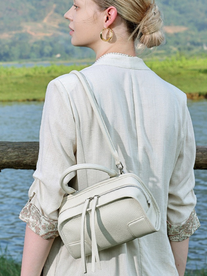Chic Genuine Leather Boston Clutch Bag