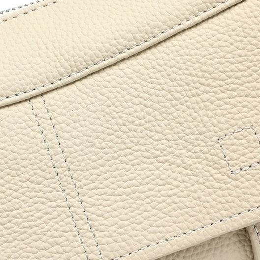 Mellow Pebbled Genuine Leather Flap Baguette Clutch Bag